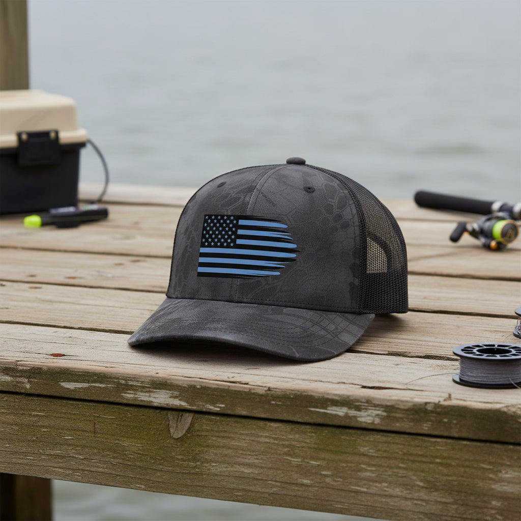 Black and Blue American Flag Hat